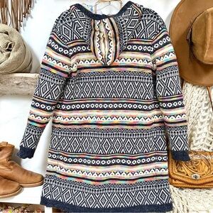 Aztec Southwestern boho open front cardigan w prairie Country southwestern vibe